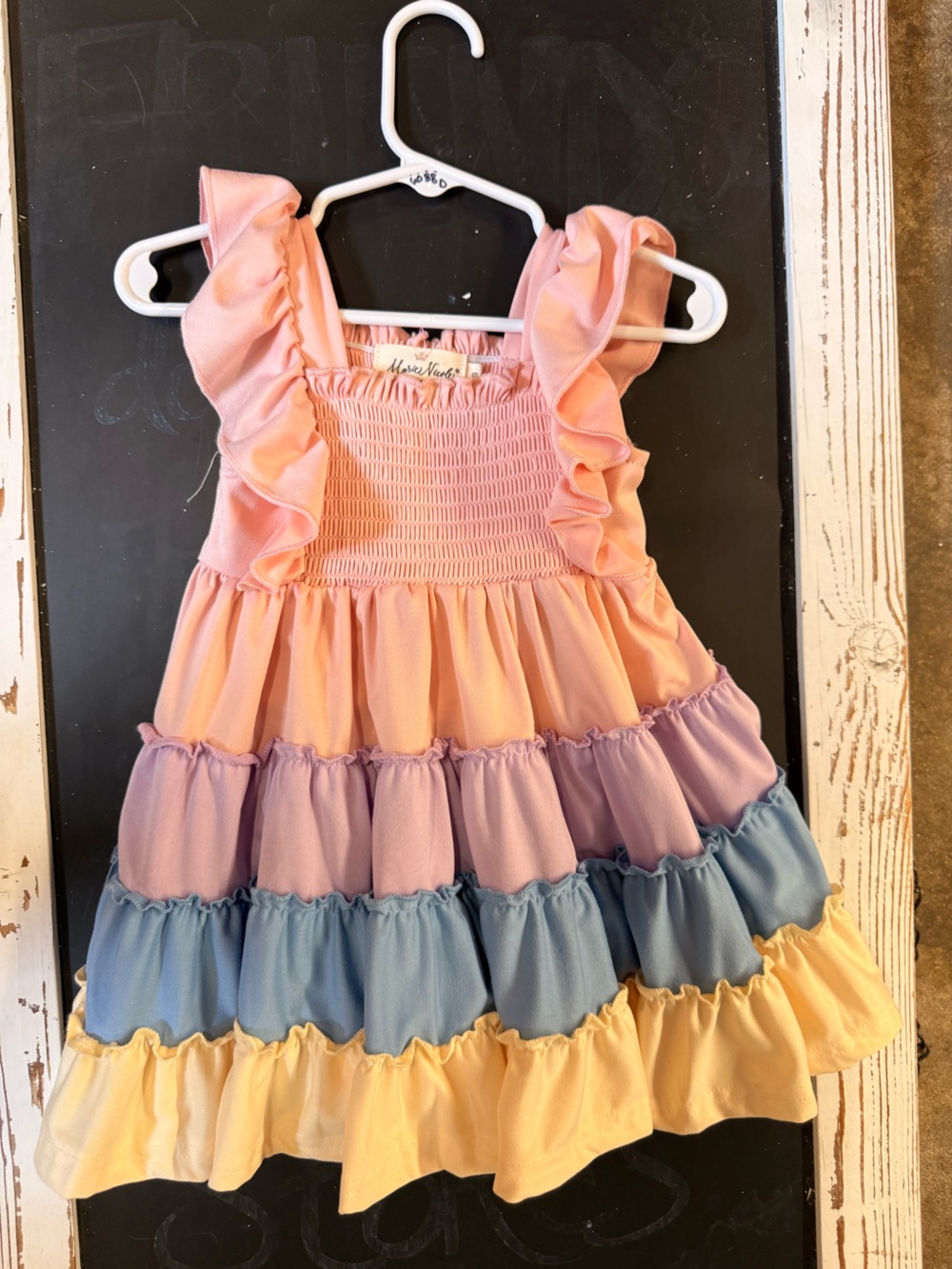 Mae Li Rose Pastel Tiered Ruffle Sundress for Girls - Pink